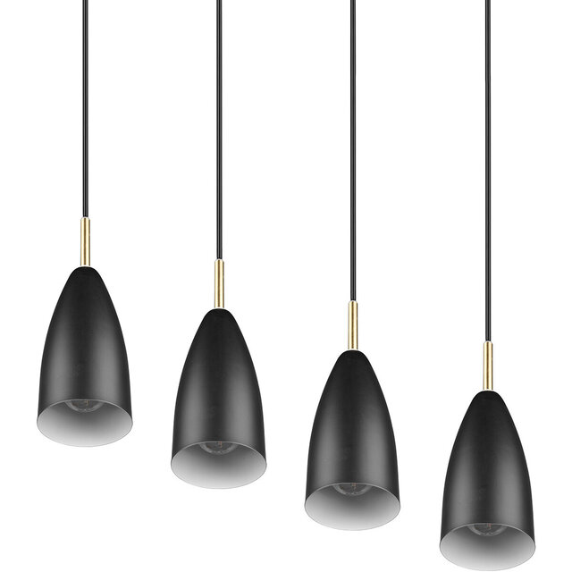 HLW LED Black LED Pendant Lamp Trion Farona - 4-light, Matte Black Aluminum, E14 Fitting
