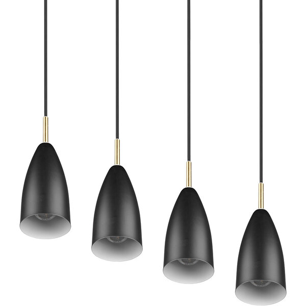 HLW LED Zwarte LED Hanglamp Trion Farona - 4-lichts, Mat Zwart Aluminium, E14 Fitting HLW LED Zwarte LED Hanglamp Trion Farona - 4-lichts, Mat Zwart Aluminium, E14 Fitting