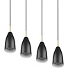 HLW LED Black LED Pendant Lamp Trion Farona - 4-light, Matte Black Aluminum, E14 Fitting