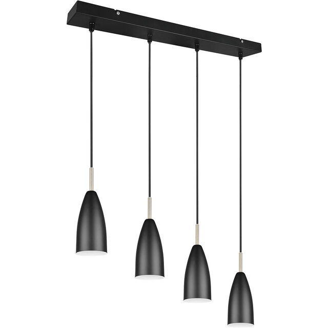 HLW LED Black LED Pendant Lamp Trion Farona - 4-light, Matte Black Aluminum, E14 Fitting