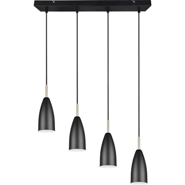 HLW LED Black LED Pendant Lamp Trion Farona - 4-light, Matte Black Aluminum, E14 Fitting