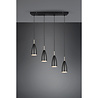 HLW LED Black LED Pendant Lamp Trion Farona - 4-light, Matte Black Aluminum, E14 Fitting