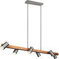 LED Hanglamp Trion Milona - 6-lichts, GU10, Mat Bruin/Nikkel Aluminium