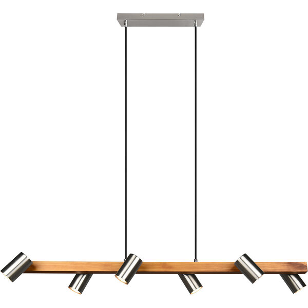 HLW LED LED Hanglamp Trion Milona - 6-lichts, GU10, Mat Bruin/Nikkel Aluminium HLW LED LED Hanglamp Trion Milona - 6-lichts, GU10, Mat Bruin/Nikkel Aluminium