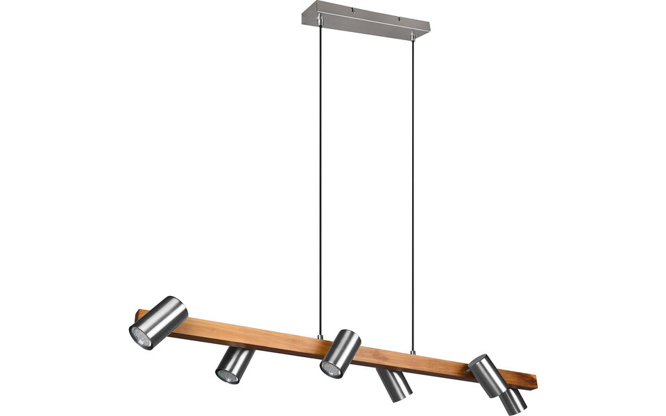 HLW LED LED Hanglamp Trion Milona - 6-lichts, GU10, Mat Bruin/Nikkel Aluminium