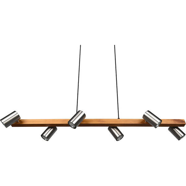 HLW LED LED Hanglamp Trion Milona - 6-lichts, GU10, Mat Bruin/Nikkel Aluminium HLW LED LED Hanglamp Trion Milona - 6-lichts, GU10, Mat Bruin/Nikkel Aluminium