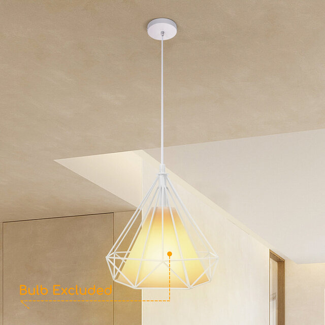 HLW LED LED Hanglamp - Klassieke Witte LED Hanglamp met E27 Fitting - Retro Mat Wit Aluminium