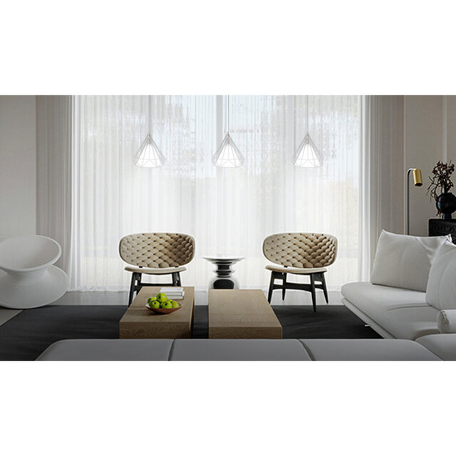 HLW LED LED Pendant Lamp - Classic White LED Pendant Lamp with E27 Fitting - Retro Matte White Aluminum