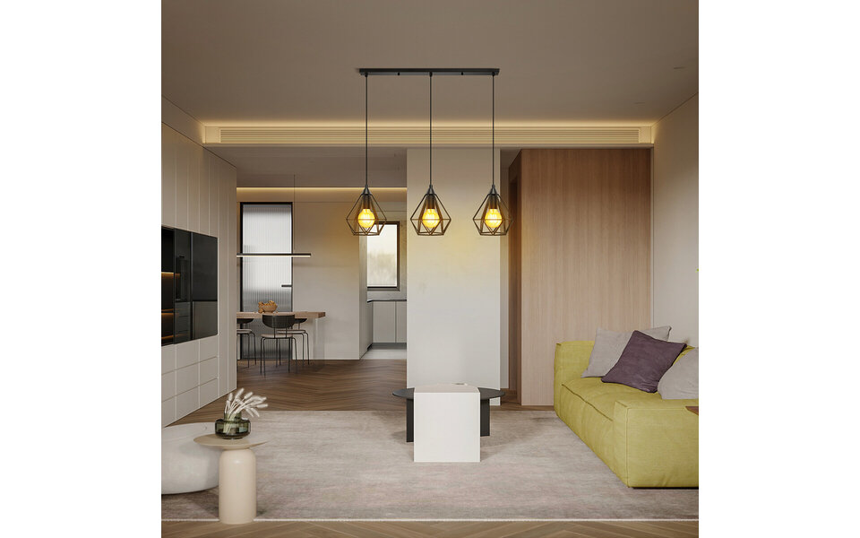 HLW LED Classic LED Pendant Lamp Aigi Elsa - Matte Black Aluminum, 3-Light E27 Fitting HLW LED Classic LED Pendant Lamp Aigi Elsa - Matte Black Aluminum, 3-Light E27 Fitting