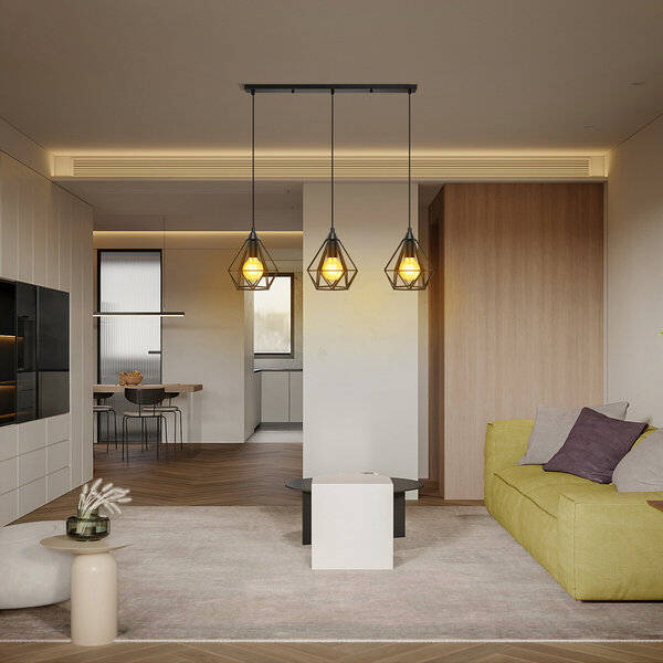 HLW LED Klassieke LED Hanglamp Aigi Elsa - Mat Zwart Aluminium, 3-Lichts E27 Fitting HLW LED Klassieke LED Hanglamp Aigi Elsa - Mat Zwart Aluminium, 3-Lichts E27 Fitting