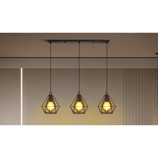 HLW LED Classic LED Pendant Lamp Aigi Elsa - Matte Black Aluminum, 3-Light E27 Fitting HLW LED Classic LED Pendant Lamp Aigi Elsa - Matte Black Aluminum, 3-Light E27 Fitting