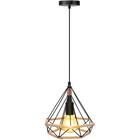 HLW LED Classic LED Pendant Lamp Aigi Elsa - Black Aluminum & Brown Wood Light Window