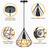 HLW LED Classic LED Pendant Lamp Aigi Elsa - Black Aluminum & Brown Wood Light Window