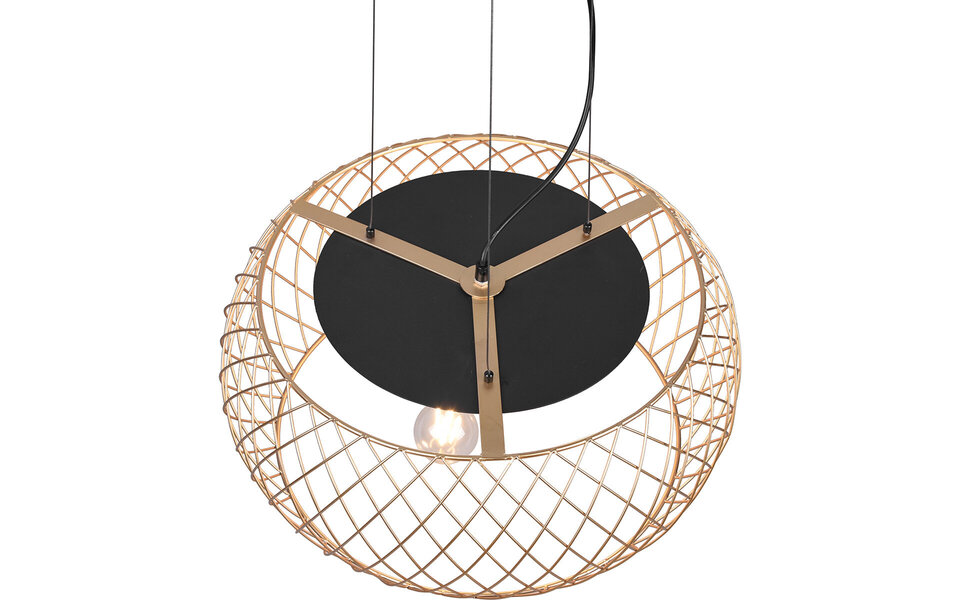 HLW LED Black & Gold LED Pendant Lamp Trion Tymon - 3-light E27, Adjustable