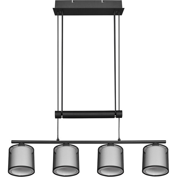 HLW LED Zwarte LED Hanglamp Trion Bidon - 4-lichts, E27, Mat Zwart Aluminium HLW LED Zwarte LED Hanglamp Trion Bidon - 4-lichts, E27, Mat Zwart Aluminium