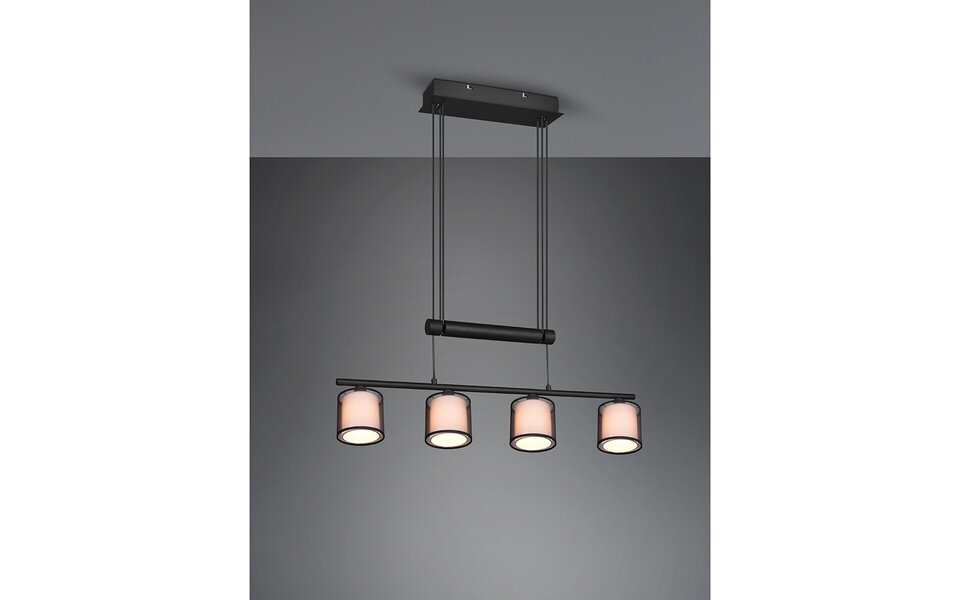 HLW LED Black LED Pendant Lamp Trion Bidon - 4-light, E27, Matte Black Aluminum HLW LED Black LED Pendant Lamp Trion Bidon - 4-light, E27, Matte Black Aluminum