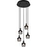 LED Hanglamp Trion Merda - Zwarte 5-lichts LED Lamp Verlichting per ruimte