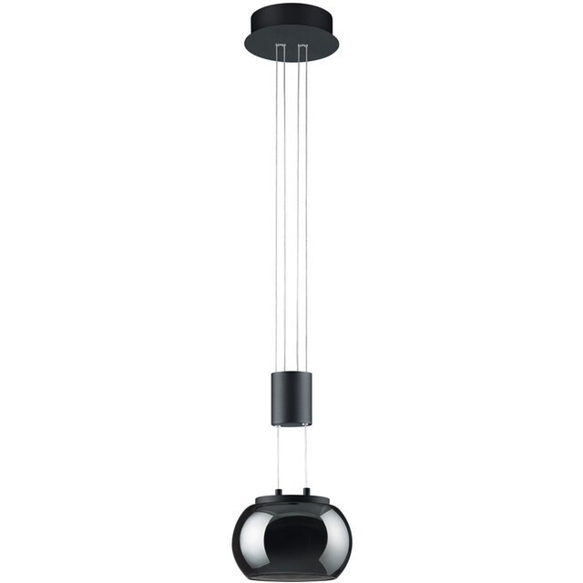 Dimbare mat zwarte LED hanglamp 8W met warm wit licht in modern design Dimbare mat zwarte LED hanglamp 8W met warm wit licht in modern design