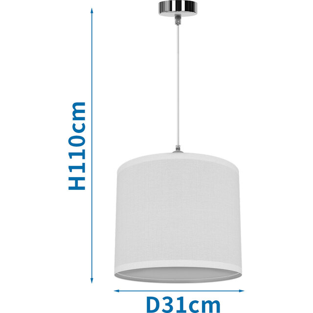 HLW LED Stoffen LED Hanglamp Aigi Utra - Mat Witte Rond LED Lamp met E27 Fitting
