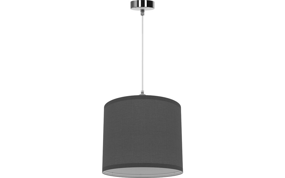 HLW LED Moderne Stoffen LED Hanglamp Grijs - Mat Grijs Kunststof, E27 Fitting