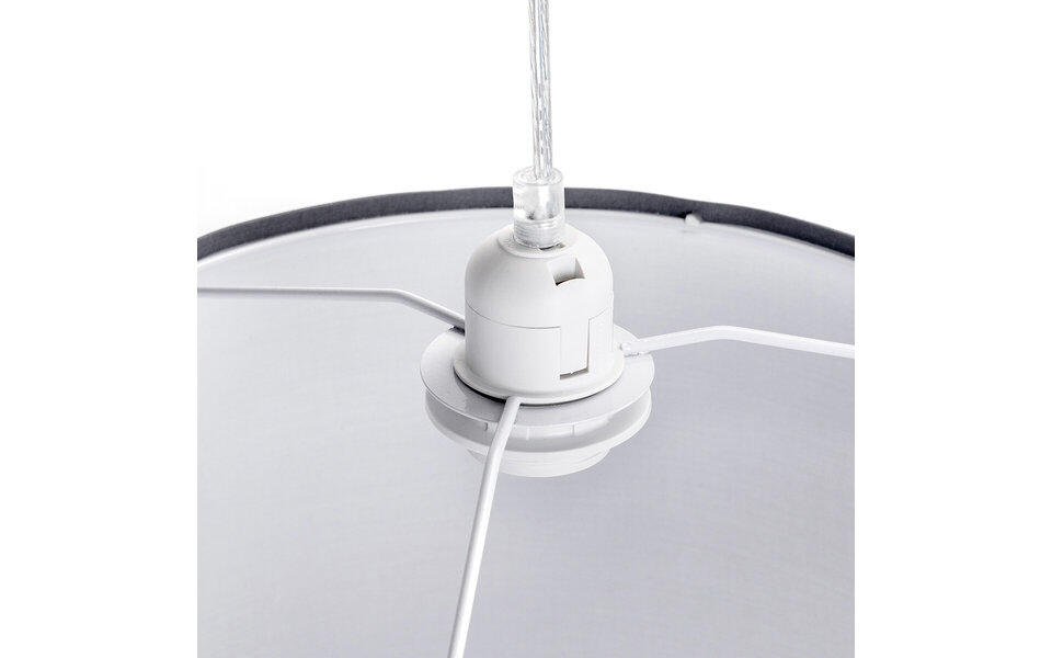 HLW LED Modern Fabric LED Pendant Lamp Gray - Matte Gray Plastic, E27 Fitting