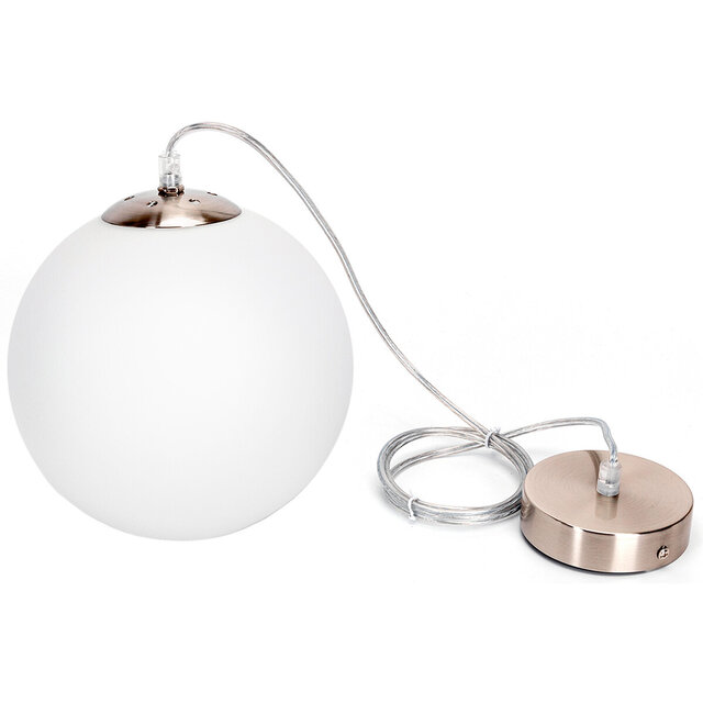 HLW LED Witte LED Hanglamp Aigi Pyra met Glas - Mat Wit - E27 Fitting - Rond