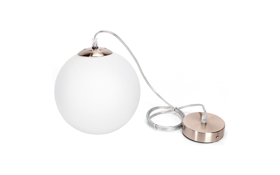 HLW LED White LED Pendant Lamp Aigi Pyra with Glass - Matte White - E27 Fitting - Round