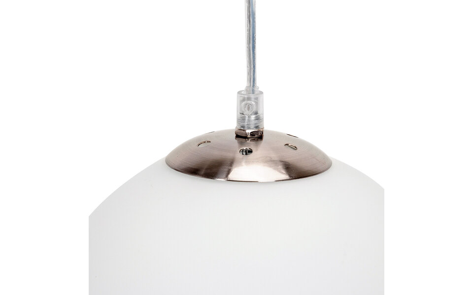 HLW LED Witte LED Hanglamp Aigi Pyra met Glas - Mat Wit - E27 Fitting - Rond