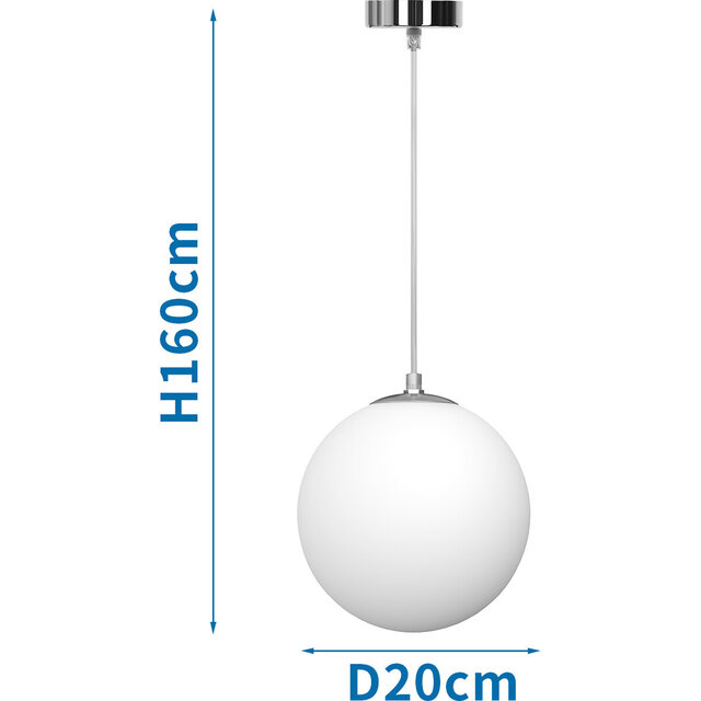 HLW LED Witte LED Hanglamp Aigi Pyra met Glas - Mat Wit - E27 Fitting - Rond