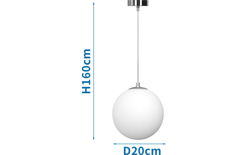 HLW LED White LED Pendant Lamp Aigi Pyra with Glass - Matte White - E27 Fitting - Round