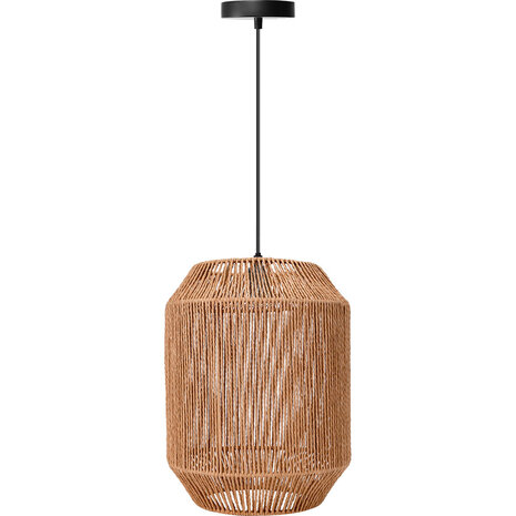 LED Hanglamp Aigi Aly - Rond Mat Bruin Papier met E27 Fitting, 1 Lichtpunt LED Hanglamp Aigi Aly - Rond Mat Bruin Papier met E27 Fitting, 1 Lichtpunt