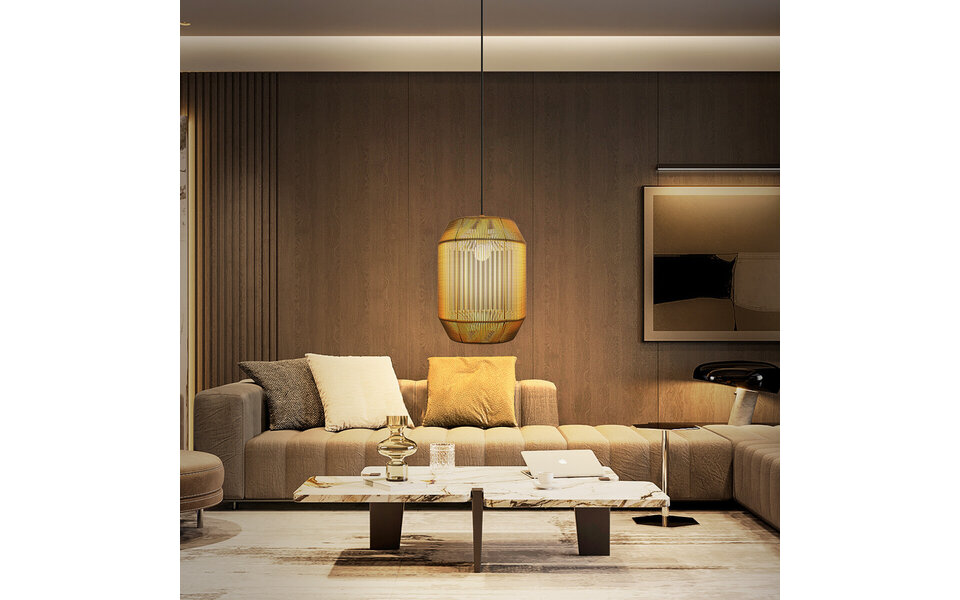 HLW LED LED Pendant Lamp Aigi Aly - Round Matte Brown Paper with E27 Fitting, 1 Light Point HLW LED LED Pendant Lamp Aigi Aly - Round Matte Brown Paper with E27 Fitting, 1 Light Point