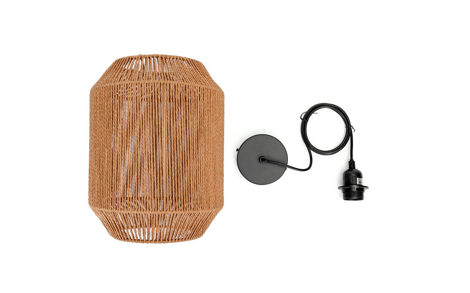 HLW LED LED Hanglamp Aigi Aly - Rond Mat Bruin Papier met E27 Fitting, 1 Lichtpunt HLW LED LED Hanglamp Aigi Aly - Rond Mat Bruin Papier met E27 Fitting, 1 Lichtpunt