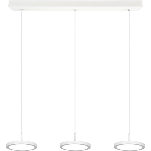 HLW LED Dimbare LED Hanglamp 30W - Mat Wit, Neutraal Wit Licht 4000K, 3-lichts