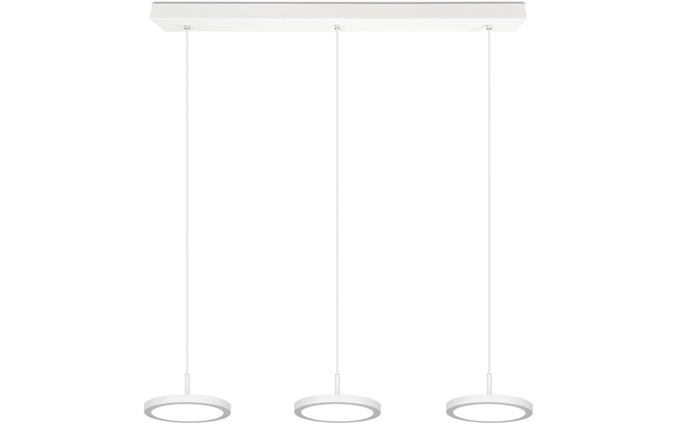 HLW LED Dimmable LED Pendant Lamp 30W - Matt White, Neutral White Light 4000K, 3-light