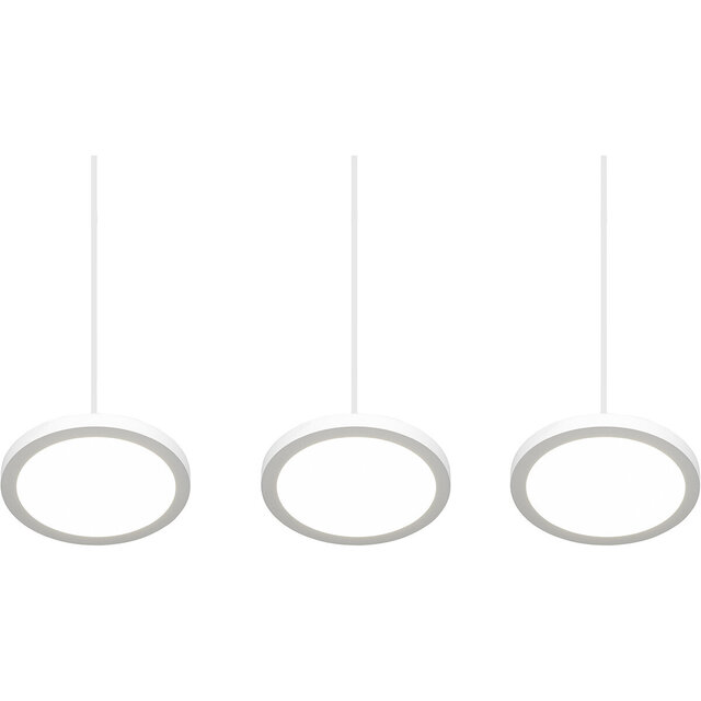 HLW LED Dimbare LED Hanglamp 30W - Mat Wit, Neutraal Wit Licht 4000K, 3-lichts