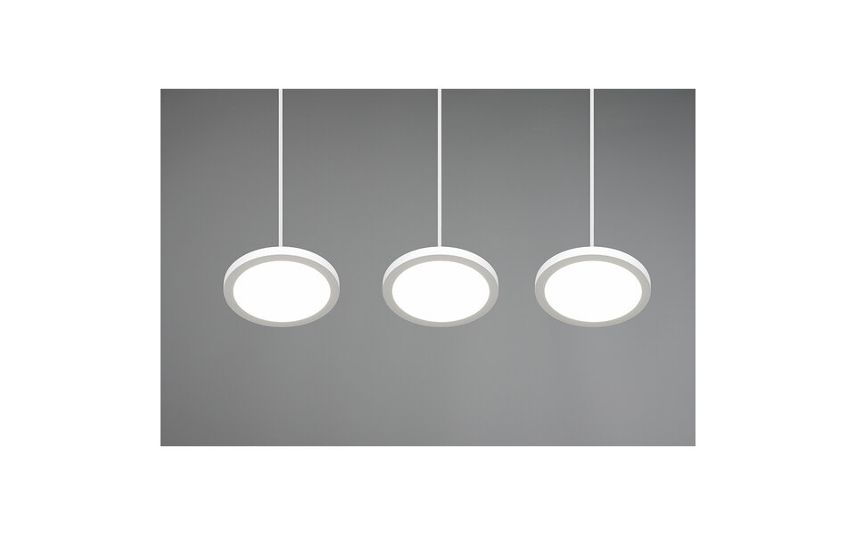 HLW LED Dimbare LED Hanglamp 30W - Mat Wit, Neutraal Wit Licht 4000K, 3-lichts