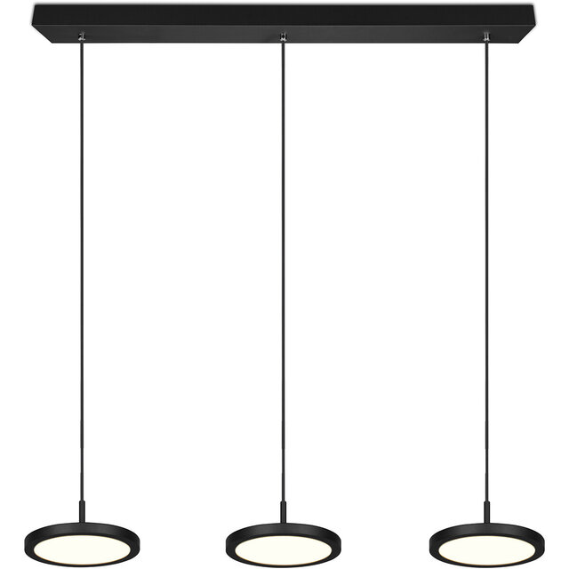 HLW LED Dimbare LED Hanglamp 30W - Zwarte & Witte LED Lamp met Warm Wit Licht