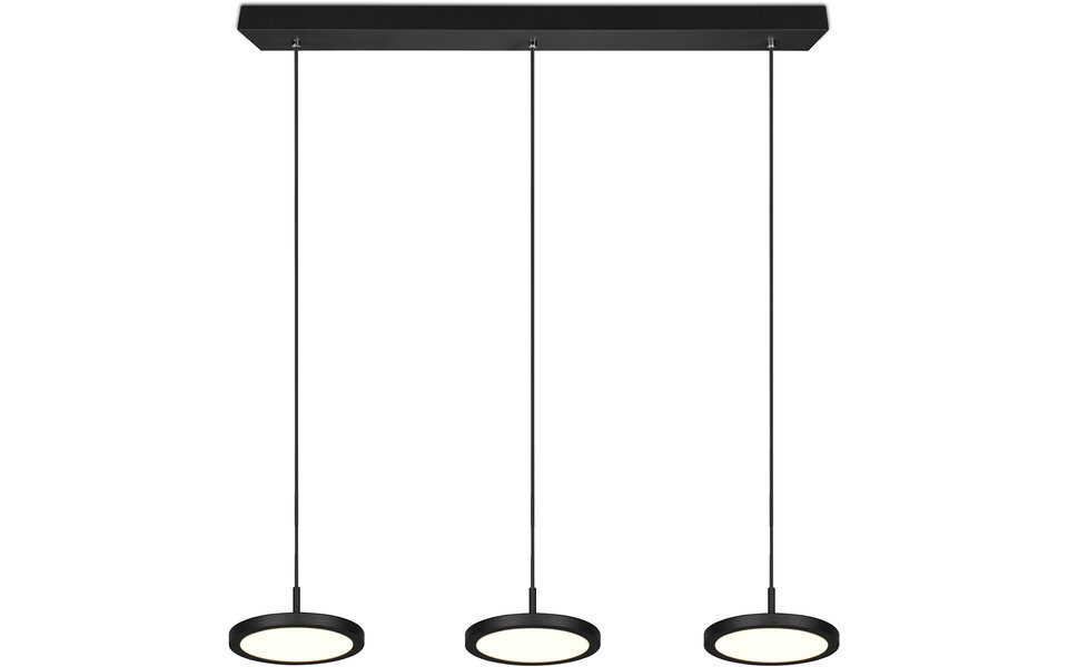 HLW LED Dimbare LED Hanglamp 30W - Zwarte & Witte LED Lamp met Warm Wit Licht