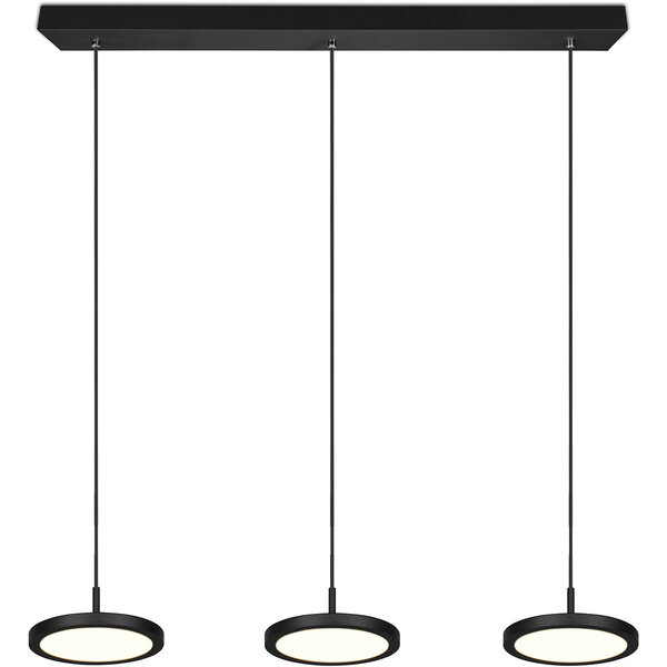 HLW LED Dimbare LED Hanglamp 30W - Zwarte & Witte LED Lamp met Warm Wit Licht HLW LED Dimbare LED Hanglamp 30W - Zwarte & Witte LED Lamp met Warm Wit Licht