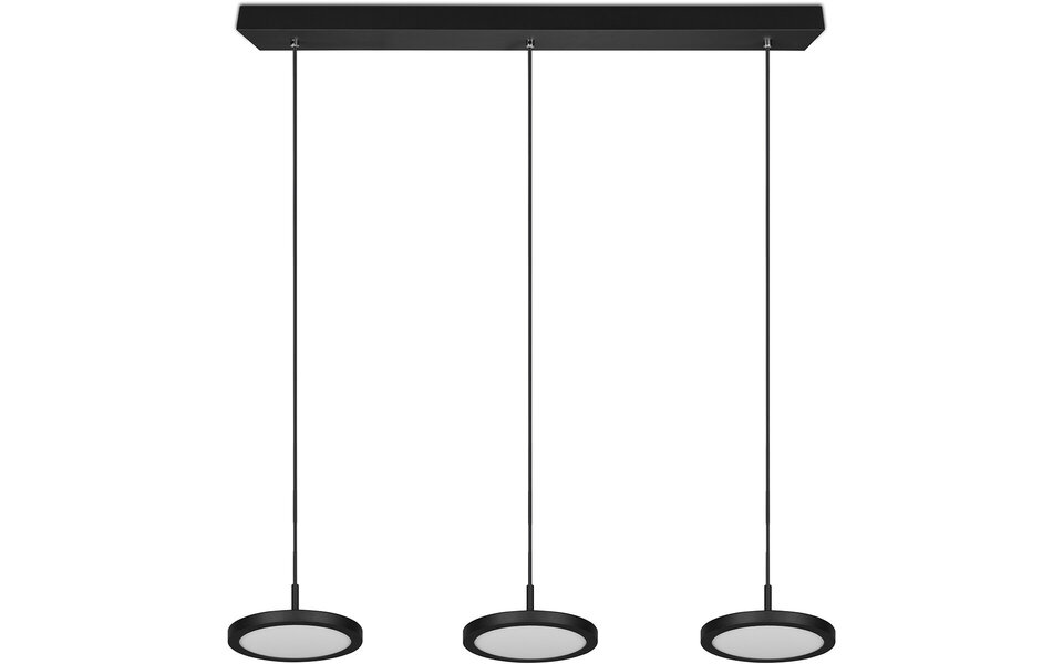 HLW LED Dimbare LED Hanglamp 30W - Zwarte & Witte LED Lamp met Warm Wit Licht