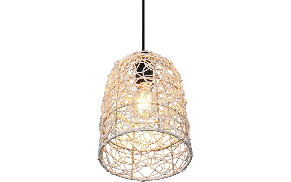 HLW LED LED Hanglamp Hout Trion Lopar - Rond, Bruin, E27 Fitting, 1-lichts