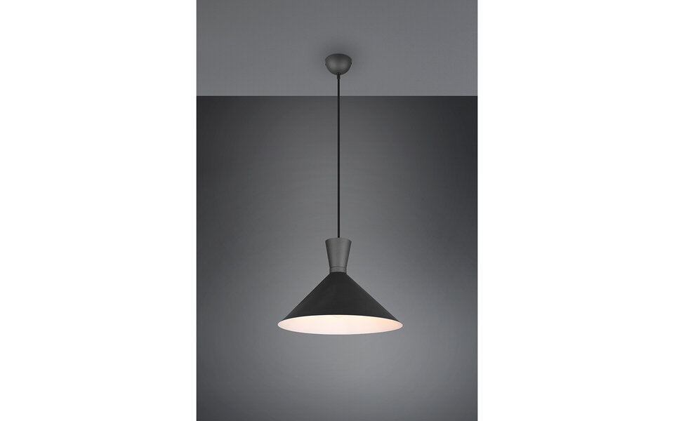 HLW LED LED Hanglamp Trion Ewomi - Mat Zwart Aluminium, Ø35cm, E27 Fitting