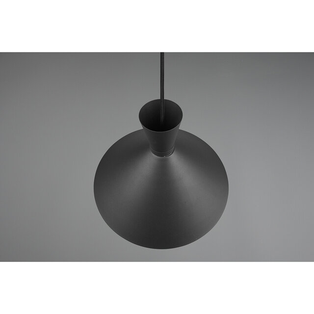 HLW LED LED Hanglamp Trion Ewomi - Mat Zwart Aluminium, Ø35cm, E27 Fitting
