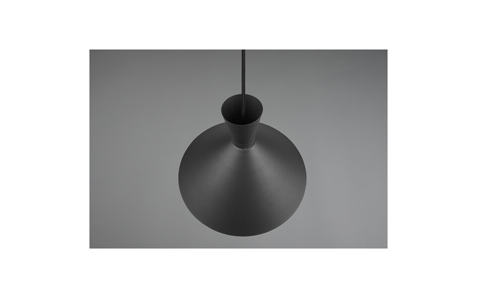 HLW LED LED Hanglamp Trion Ewomi - Mat Zwart Aluminium, Ø35cm, E27 Fitting