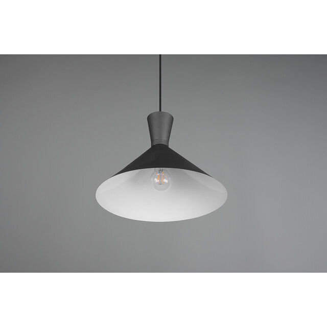 HLW LED LED Hanglamp Trion Ewomi - Mat Zwart Aluminium, Ø35cm, E27 Fitting