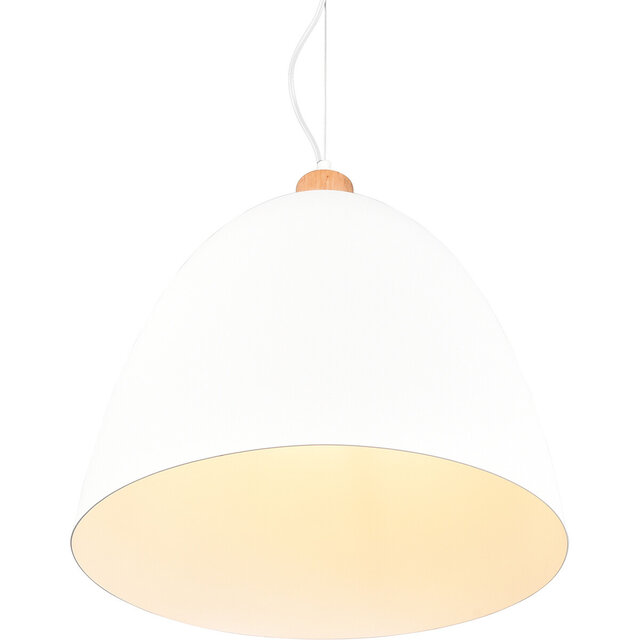 Ronde mat witte LED hanglamp met E27 fitting en modern design geschikt voor 60W lampen
