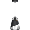 Klassieke LED Hanglamp Aigi Pendin - Zwarte LED Lamp met E27 Fitting & Aluminium Frame