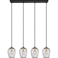 Modern Matte Black Metal LED Pendant Lamp - 4-light E27 LED Lamp