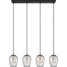 HLW LED Moderne Mat Zwarte Metalen LED Hanglamp - 4-lichts E27 LED Lamp